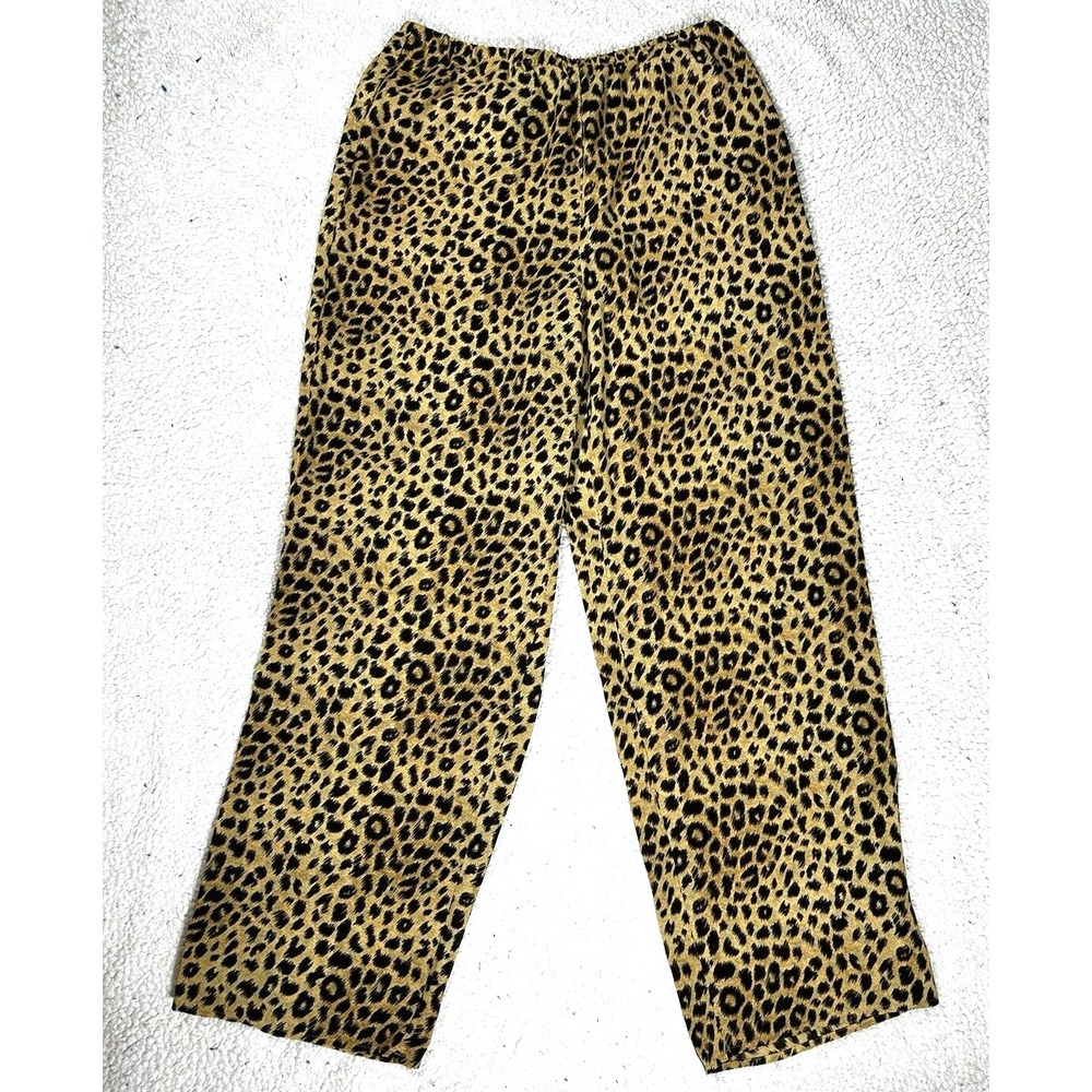 Liz Claiborne Cheetah Leopard Sz 12 Into the Wild Lightweight Pants Animal Print